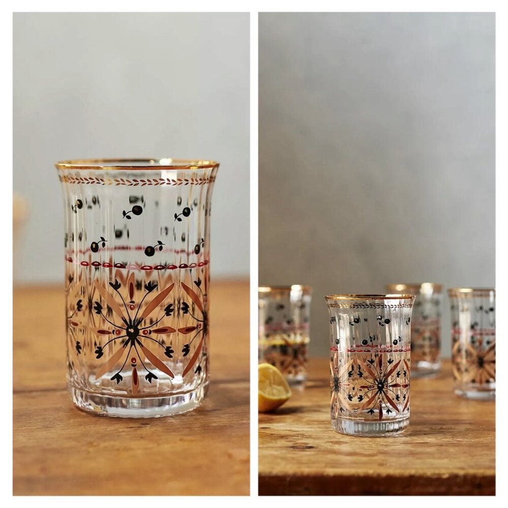 Anthropologie Gold and Black Patterned Glasses